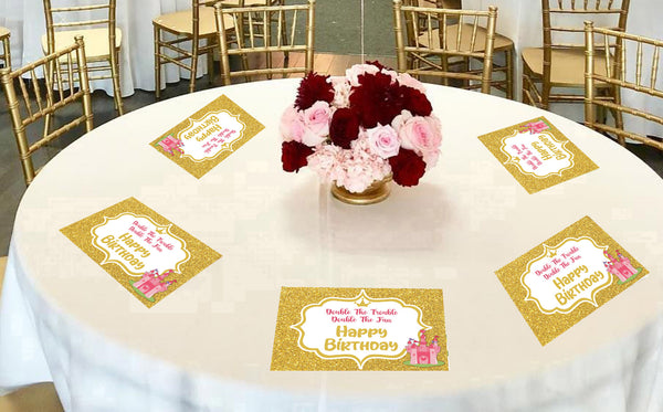 Twin Girls Theme Birthday Table Mats for Decoration