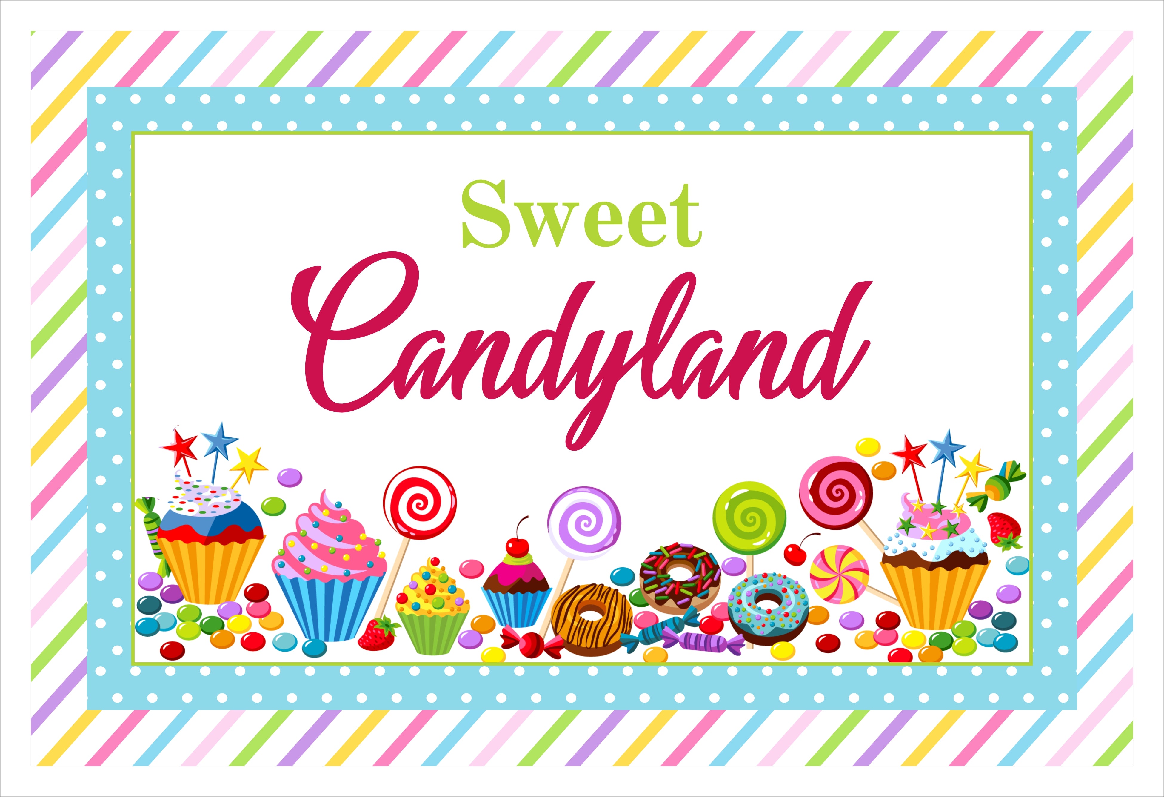 Candyland Theme Birthday Table Mats for Decoration