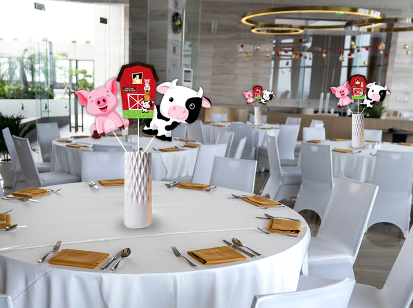 Farm Animal Birthday Party Table Toppers for Decoration
