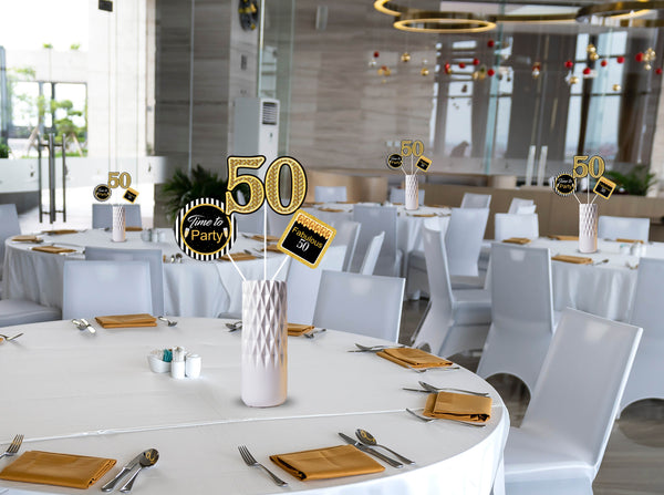 50th Theme Birthday Party Table Toppers for Decoration