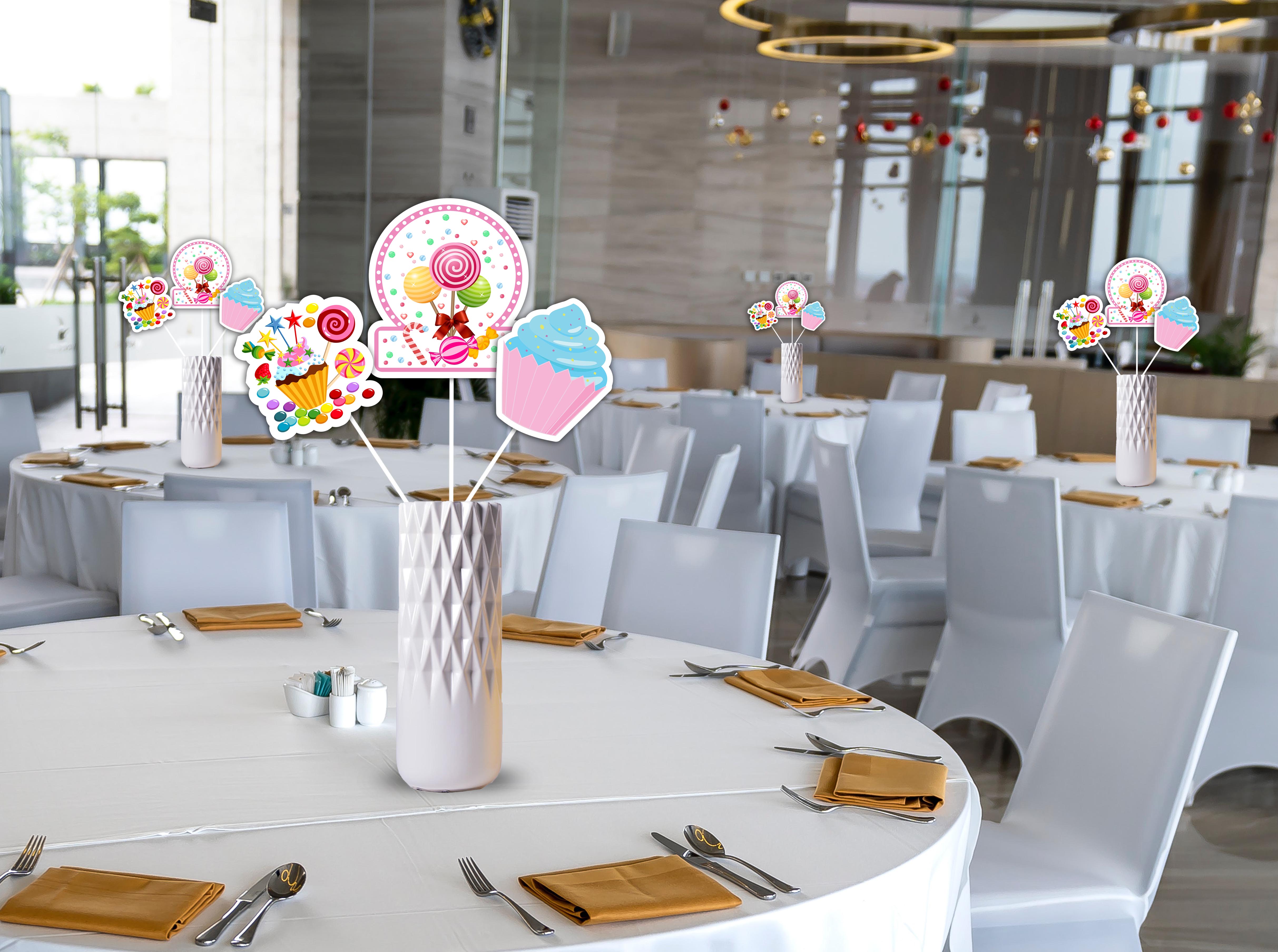 Candyland Theme Birthday Party Table Toppers for Decoration