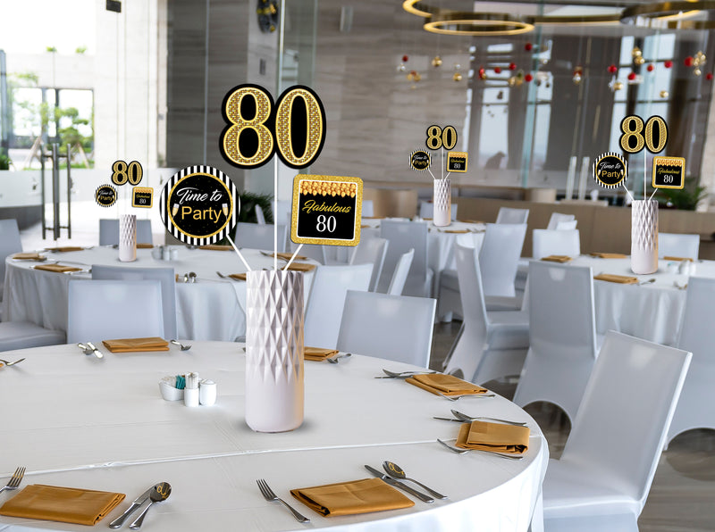 80th Theme Birthday Party Table Toppers for Decoration