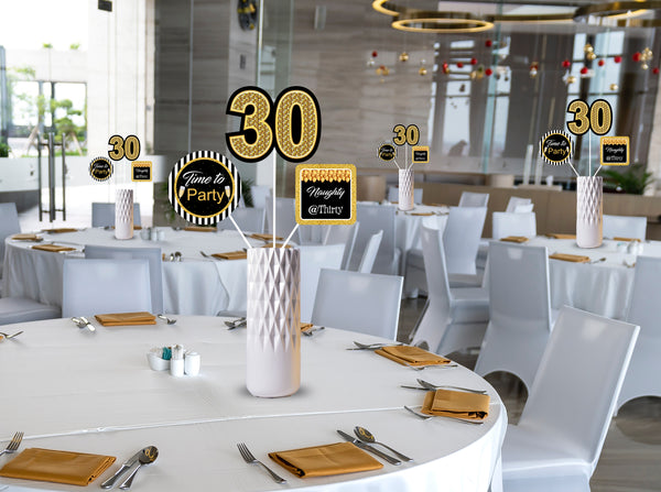 30th Theme Birthday Party Table Toppers for Decoration