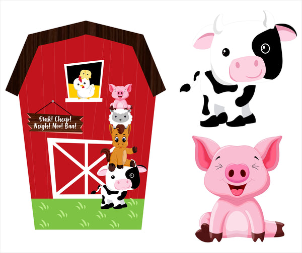 Farm Animal Birthday Party Table Toppers for Decoration