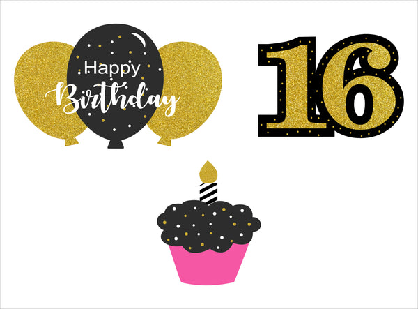 16th Theme Birthday Party Table Toppers for Decoration