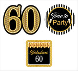 60th Theme Birthday Party Table Toppers for Decoration