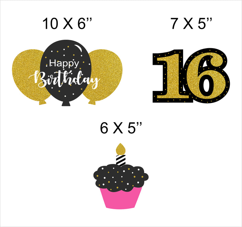 16th Theme Birthday Party Table Toppers for Decoration