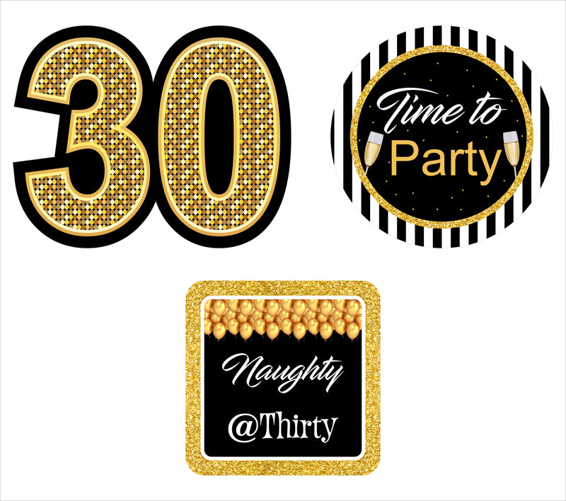 30th Theme Birthday Party Table Toppers for Decoration