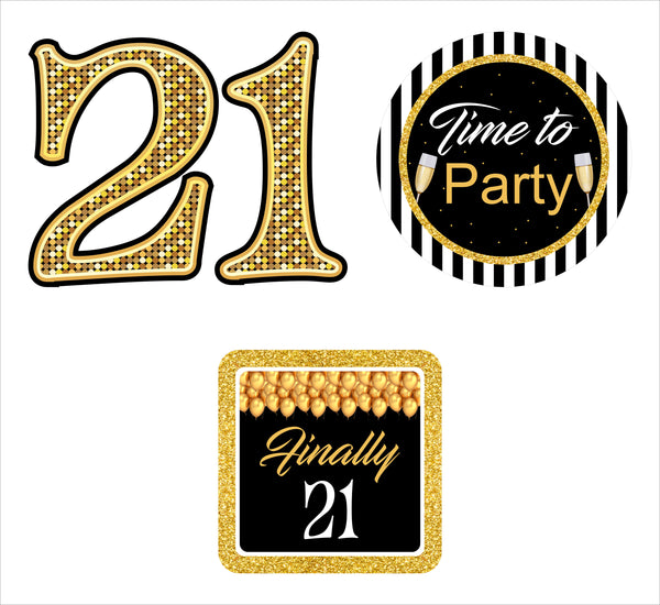 21st Theme Birthday Party Table Toppers for Decoration