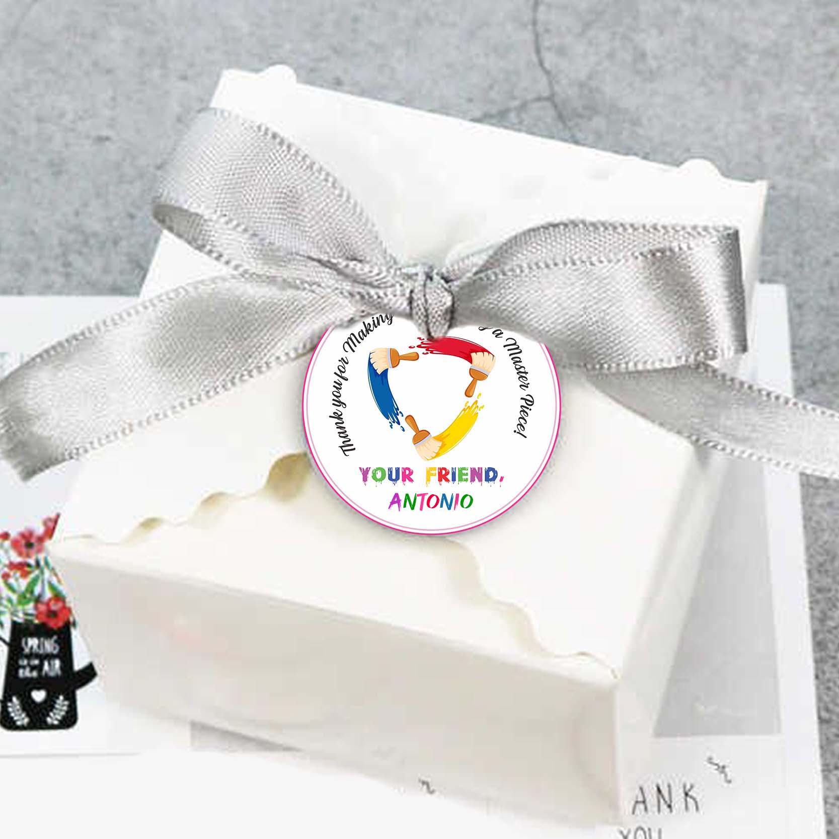 Art and Paint Birthday Party Thank You Tags/Return Gift tags