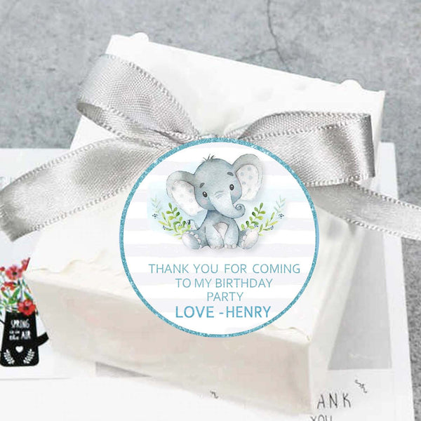 Baby Elephant Birthday Party Thank You Tags/Return Gift tags