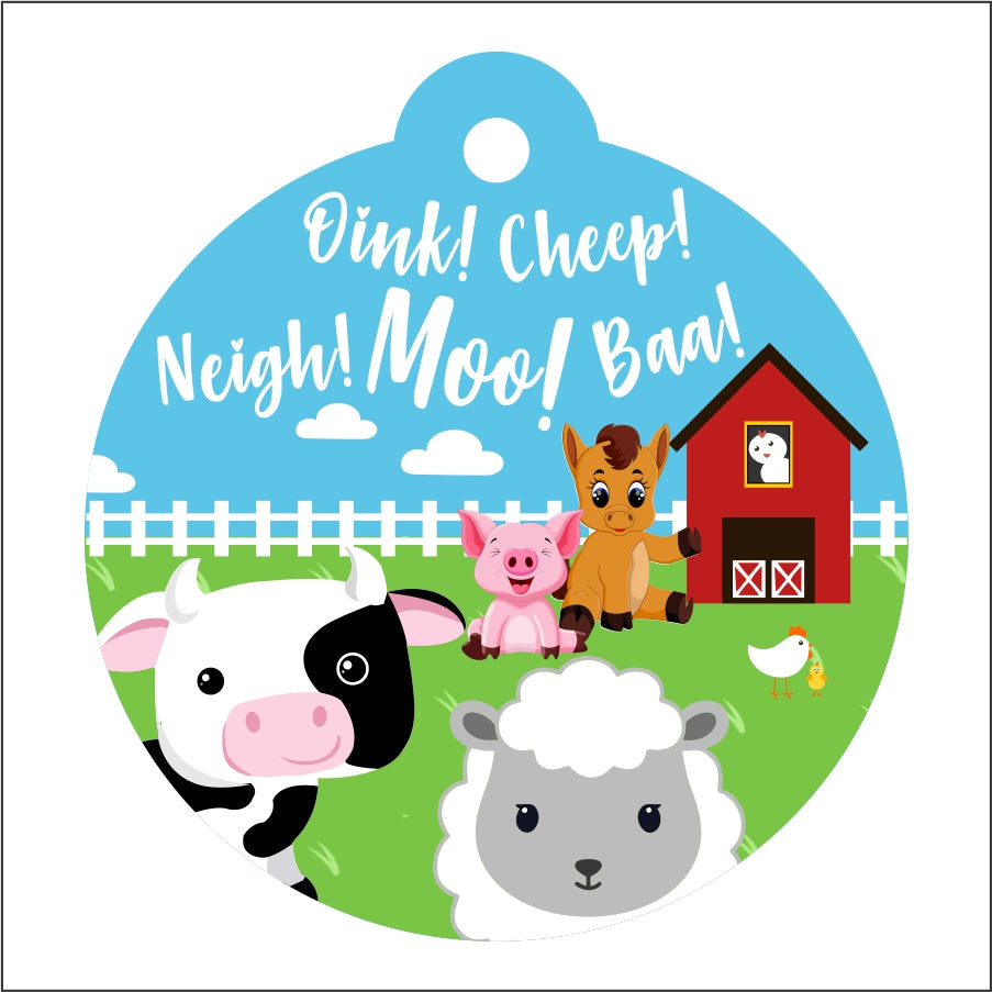 Buy Farm Animal Birthday Party Decoration Thank You Gift Tags | Party ...