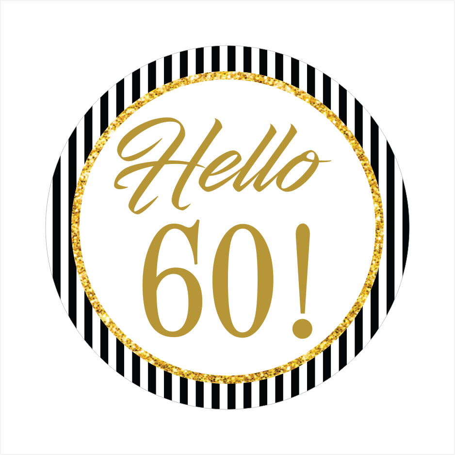 60th Birthday Party Thank You Tags/Return Gift tags