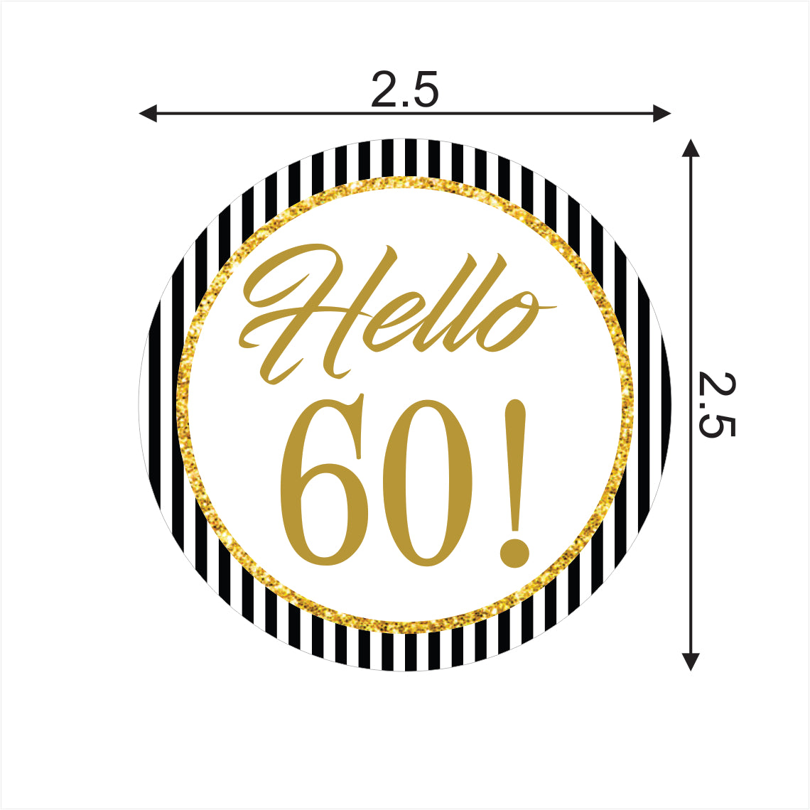 60th Birthday Party Thank You Tags/Return Gift tags