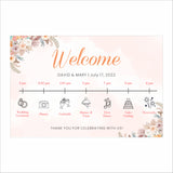 Boho Wedding Day Timeline Board