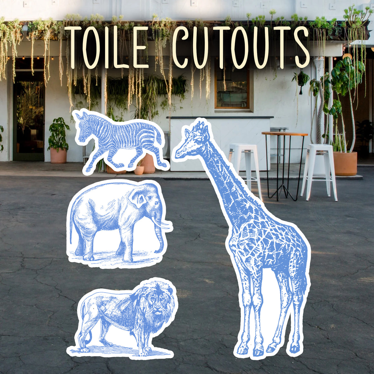 Toile Animal  Party Cutouts / Props