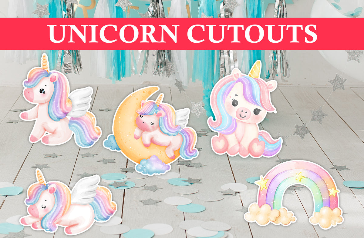 Unicorn Theme Party Cutouts / Props