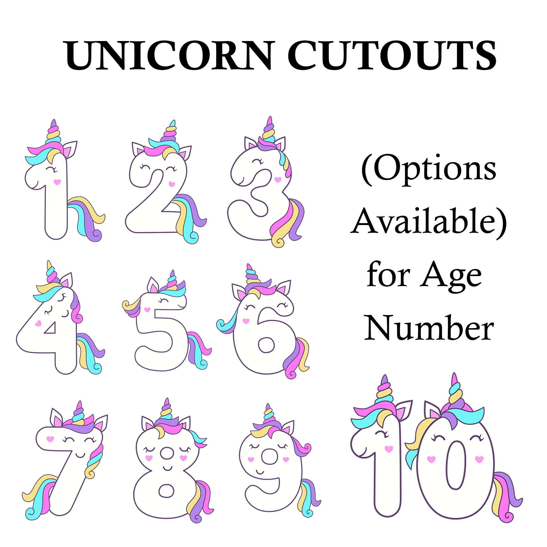 Unicorn Party Cutouts / Props