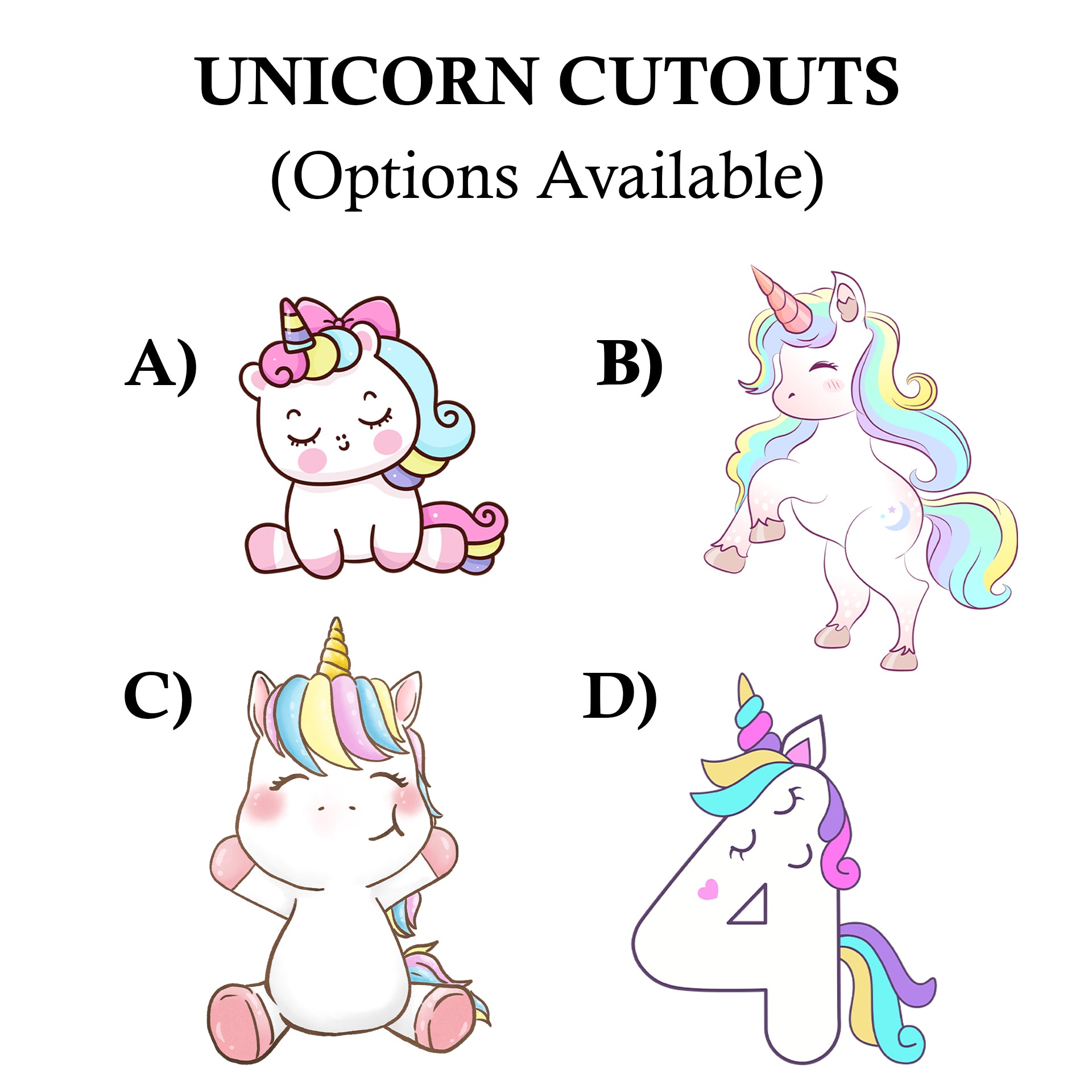 Unicorn Party Cutouts / Props