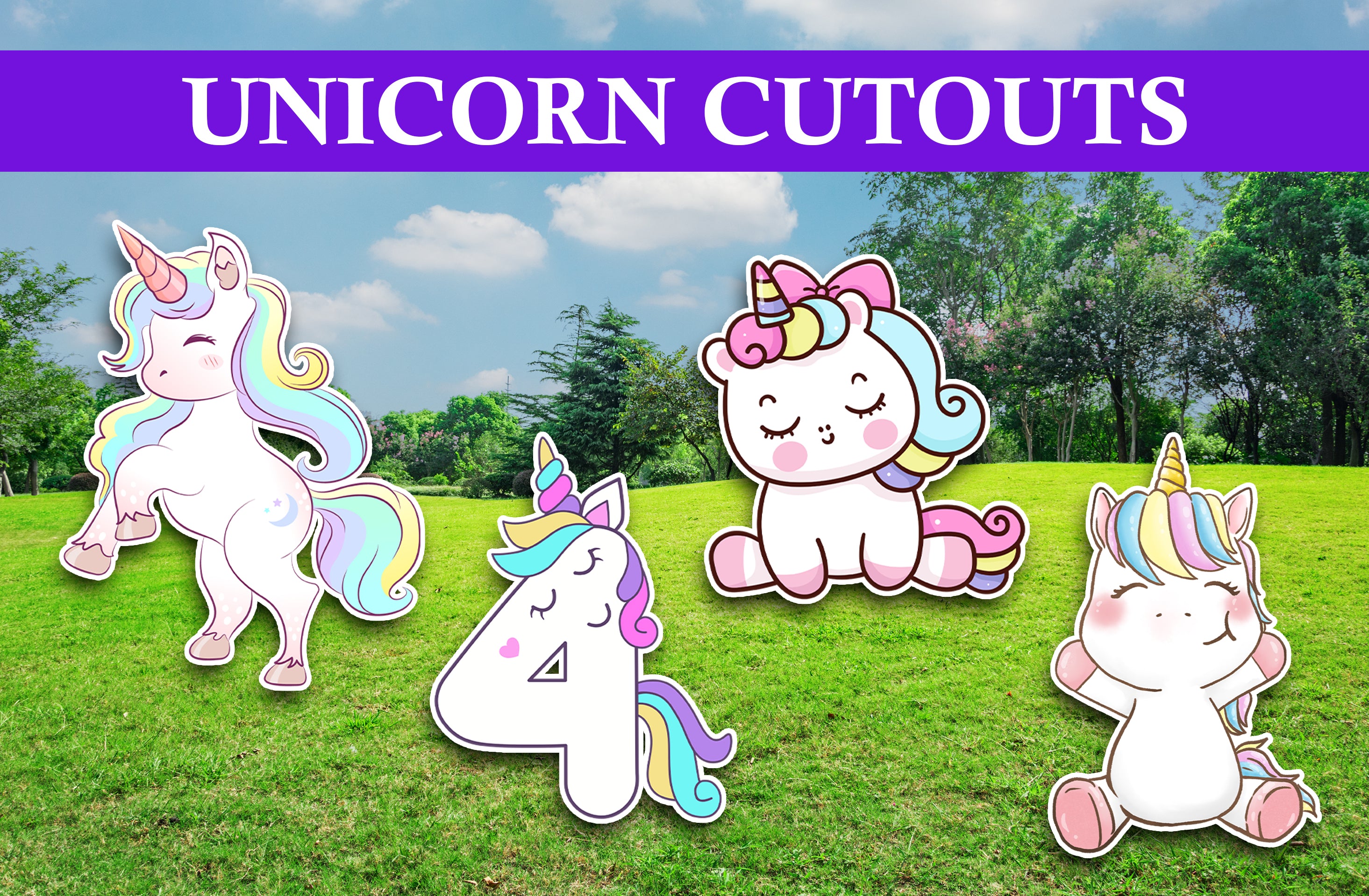 Unicorn Party Cutouts / Props