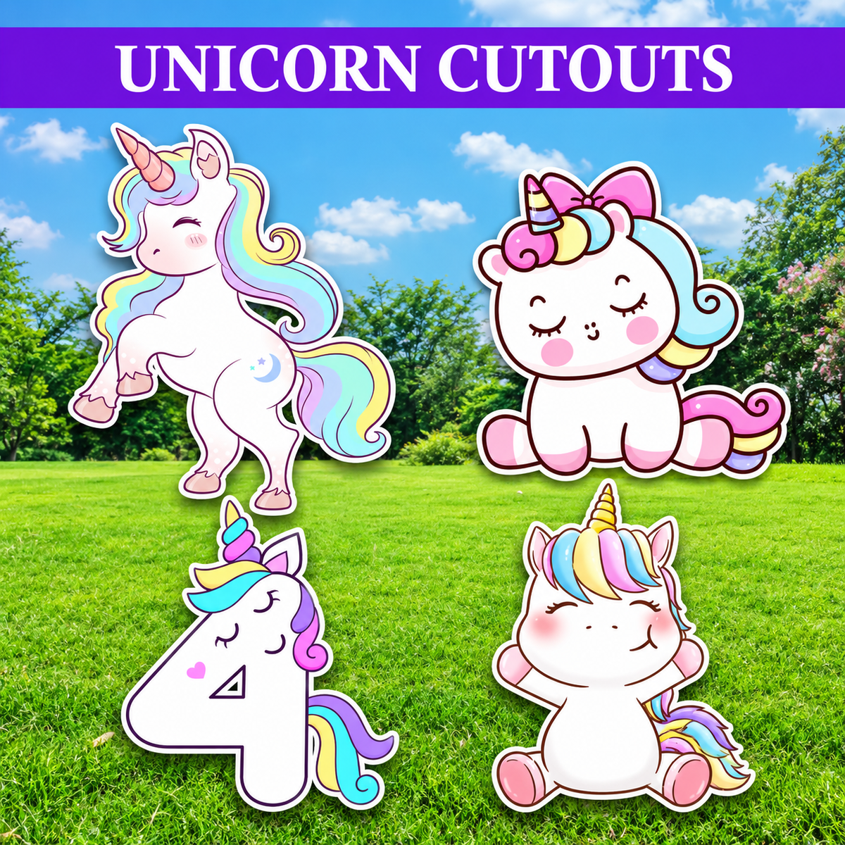 Unicorn Party Cutouts / Props