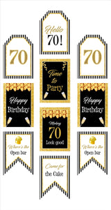 70th Theme Birthday Paper Door Banner or for Wall Decoration.