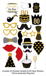 80th Theme Birthday Party Photo Booth Props Kit