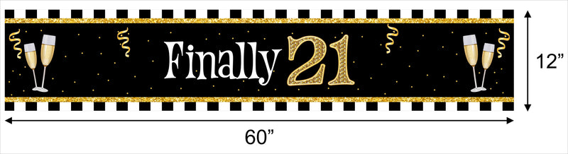 21st Theme Birthday Party Long Banner for Decoration