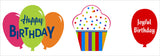 Joyful Party Theme Birthday Cupcake Toppers for Decoration