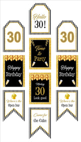 30th Theme Birthday Paper Door Banner or for Wall Decoration.