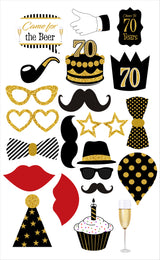 70th Theme Birthday Party Photo Booth Props Kit