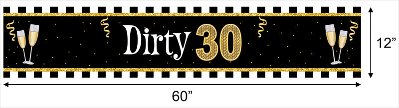 30th Theme Birthday Party Long Banner for Decoration