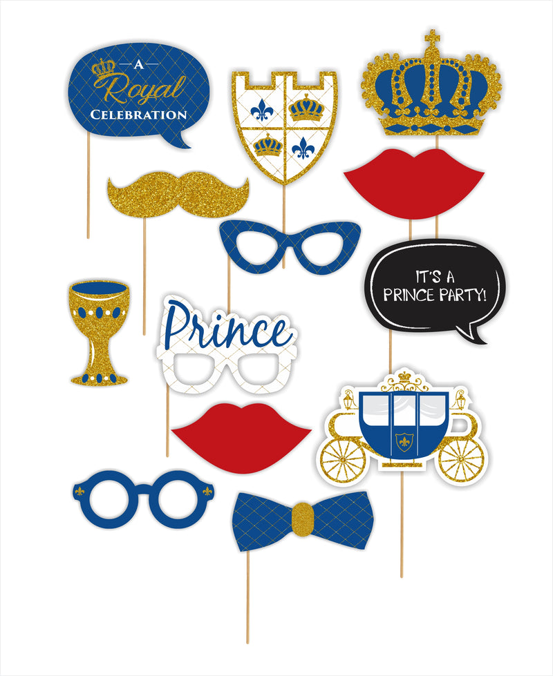 Prince Birthday Party Photo Booth Props Kit