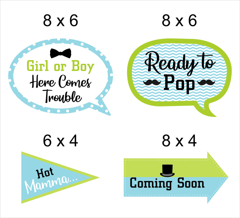 Little Man Birthday Party Photo Booth Props Kit