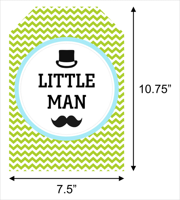 Little Man Theme Birthday Paper Door Banner or  Wall Decoration.