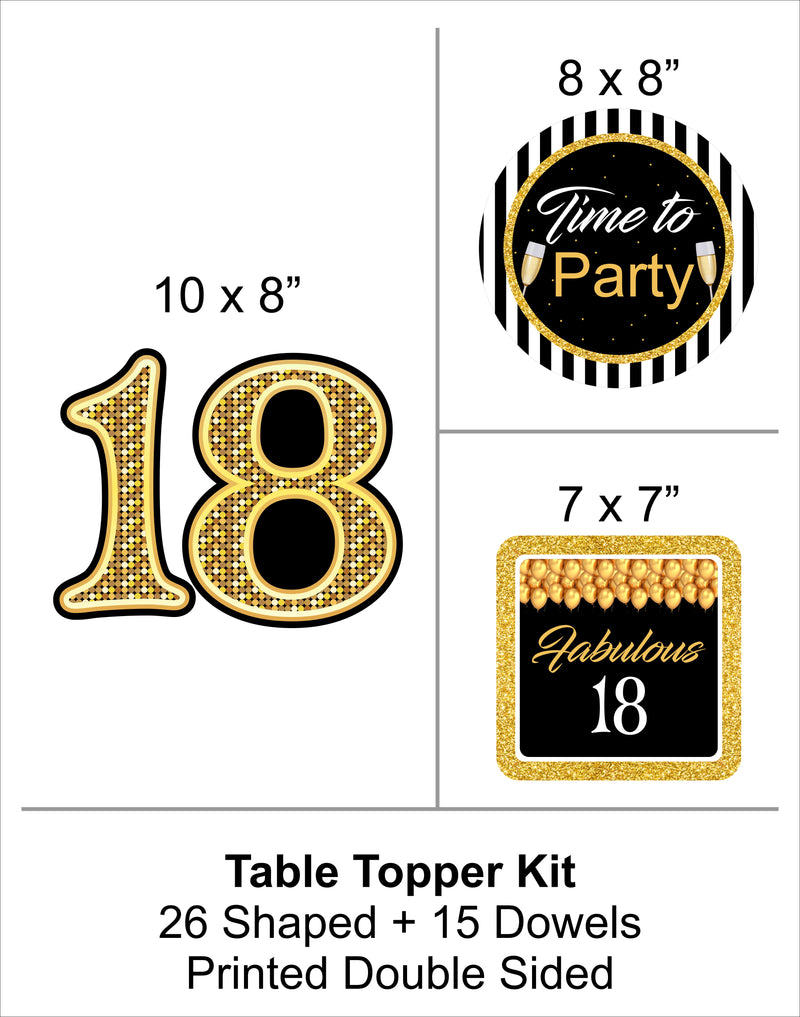 18th Birthday Party Table Toppers for Decoration