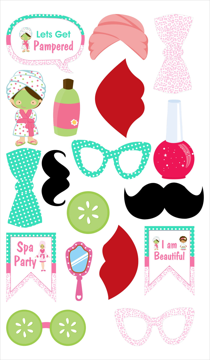 Spa Theme Birthday Party Photo Booth Props Kit