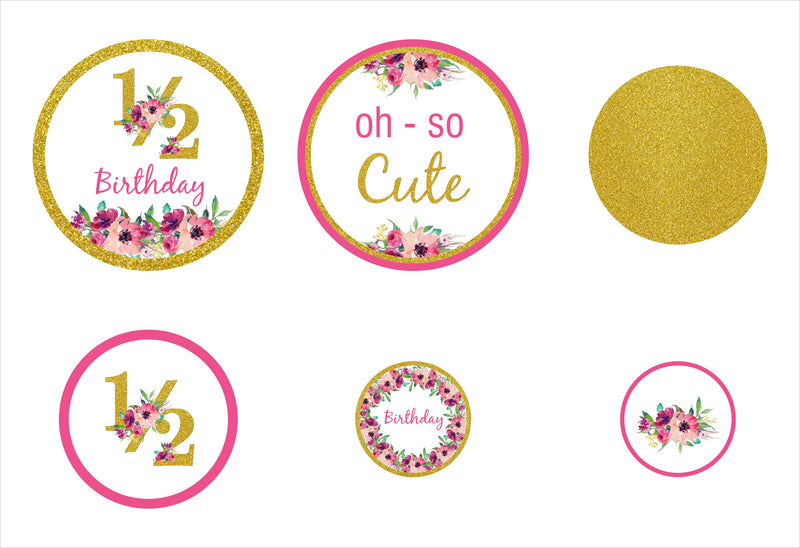 Half Birthday Girls Theme Party Table Confetti