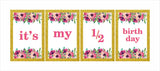 Half Birthday Girls Theme Birthday Party Banner for Decoration