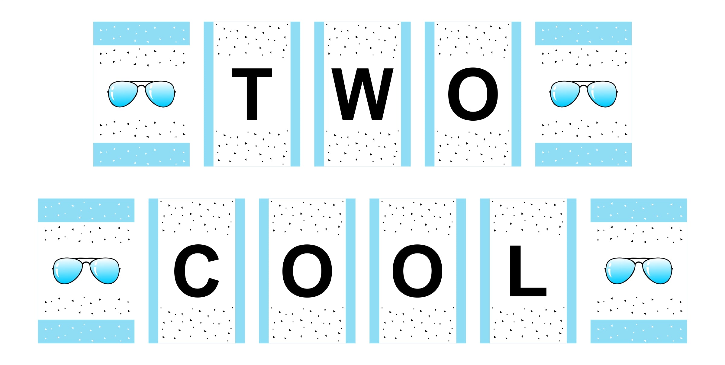 Two Cool  Birthday Party Banner for Decoration