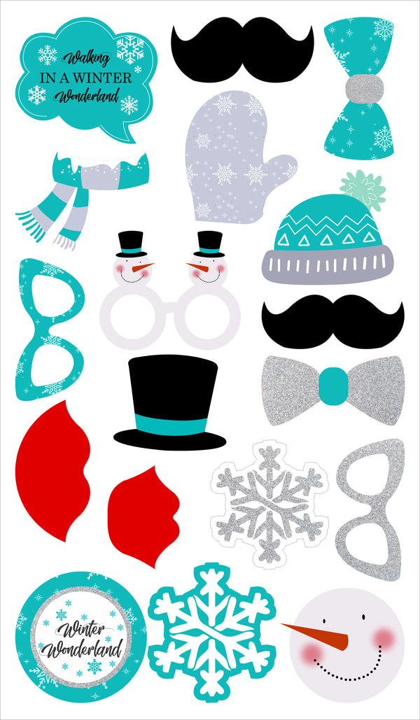 Winter Wonderland Birthday Party Photo Booth Props Kit