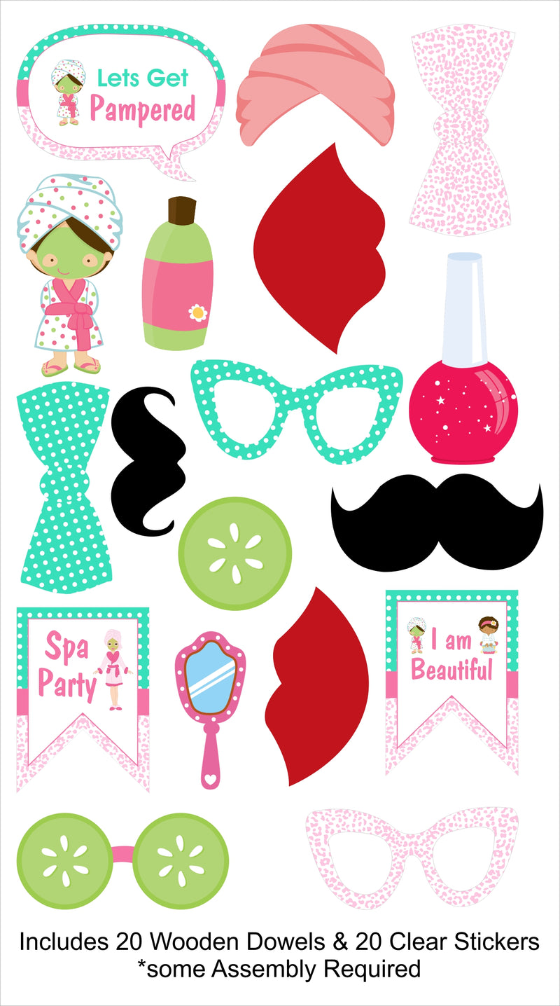 Spa Theme Birthday Party Photo Booth Props Kit