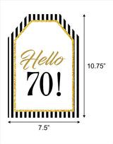 70th Theme Birthday Paper Door Banner or for Wall Decoration.