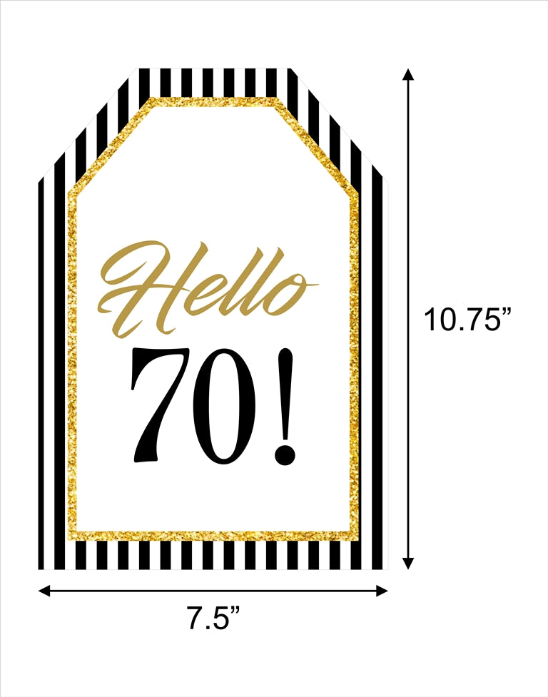 70th Theme Birthday Paper Door Banner or for Wall Decoration.