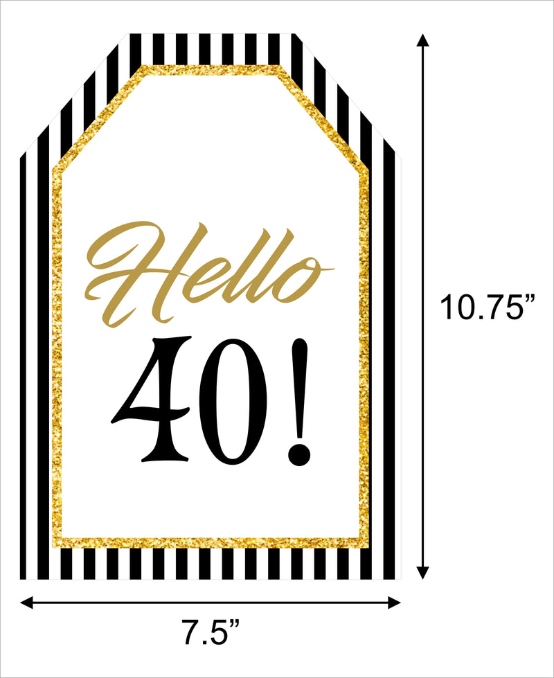 40th Theme Birthday Paper Door Banner or for Wall Decoration.