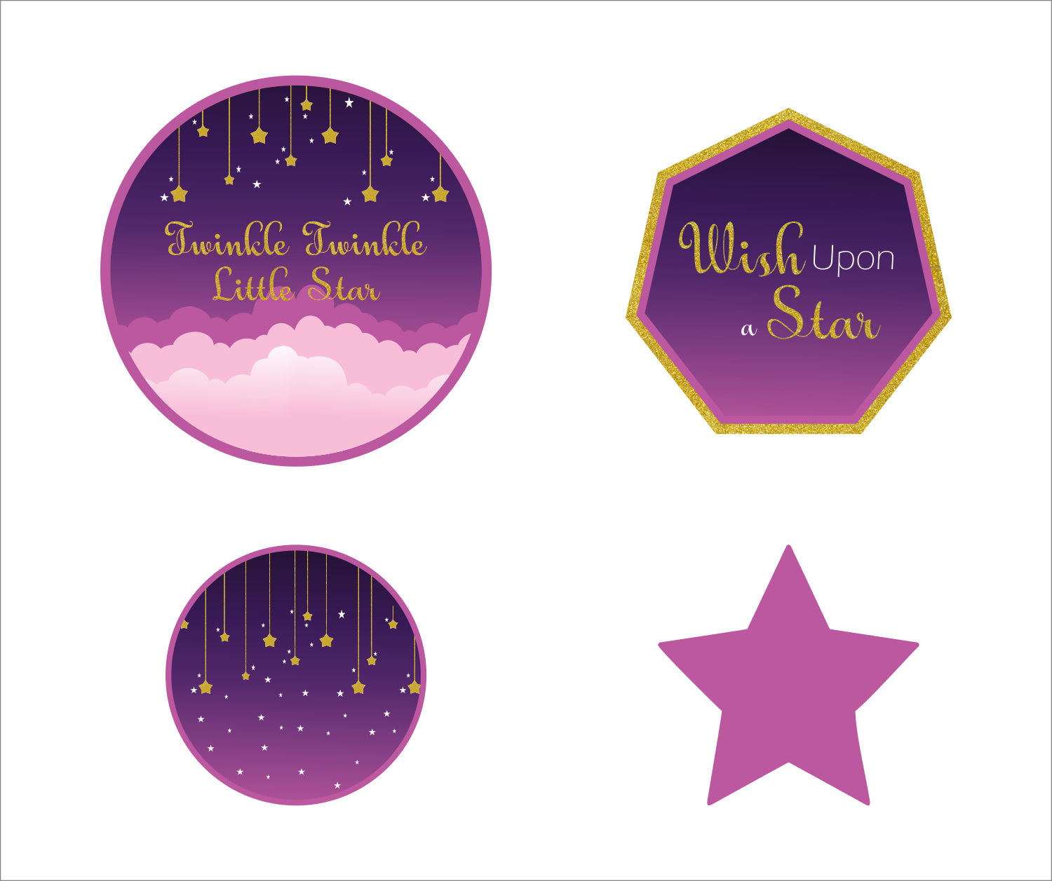 Twinkle Twinkle Little Star Birthday Party Paper Decorative Straws