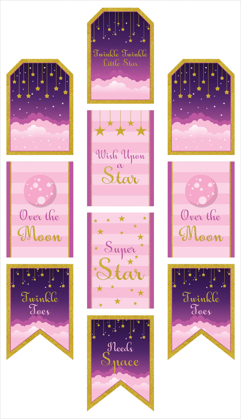 Twinkle Twinkle Little Star Theme Birthday Paper Door Banner/ Wall Decoration.