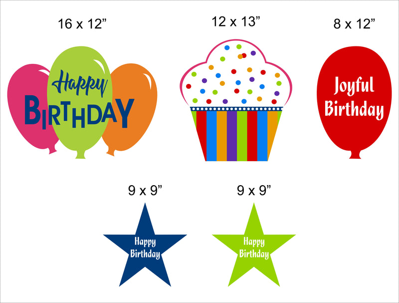 Joyful Party Theme Birthday Party Cutouts