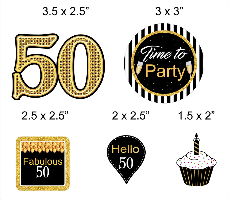 50th Theme Birthday Party Paper Decorative Straws