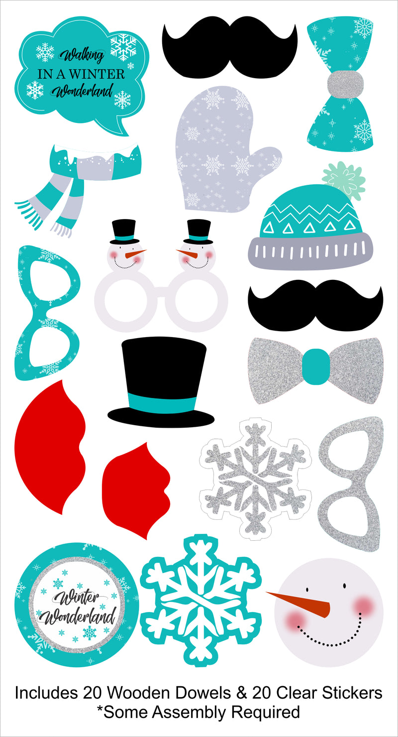 Winter Wonderland Birthday Party Photo Booth Props Kit